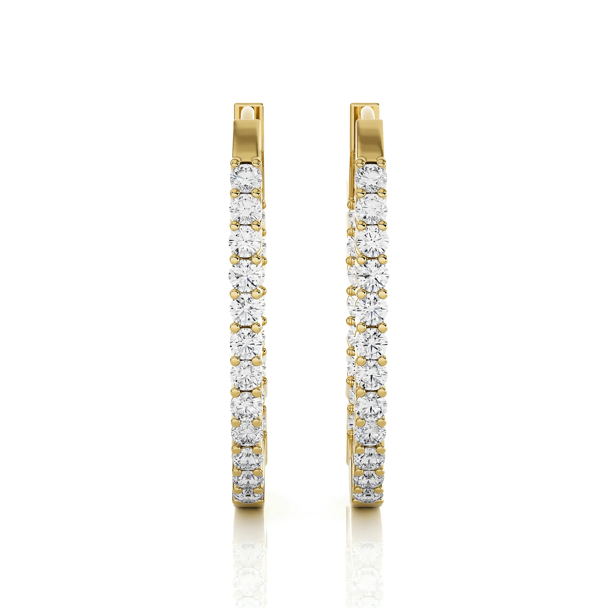 1 ctw Round Lab Grown Diamond Inside Out Hoop Earrings