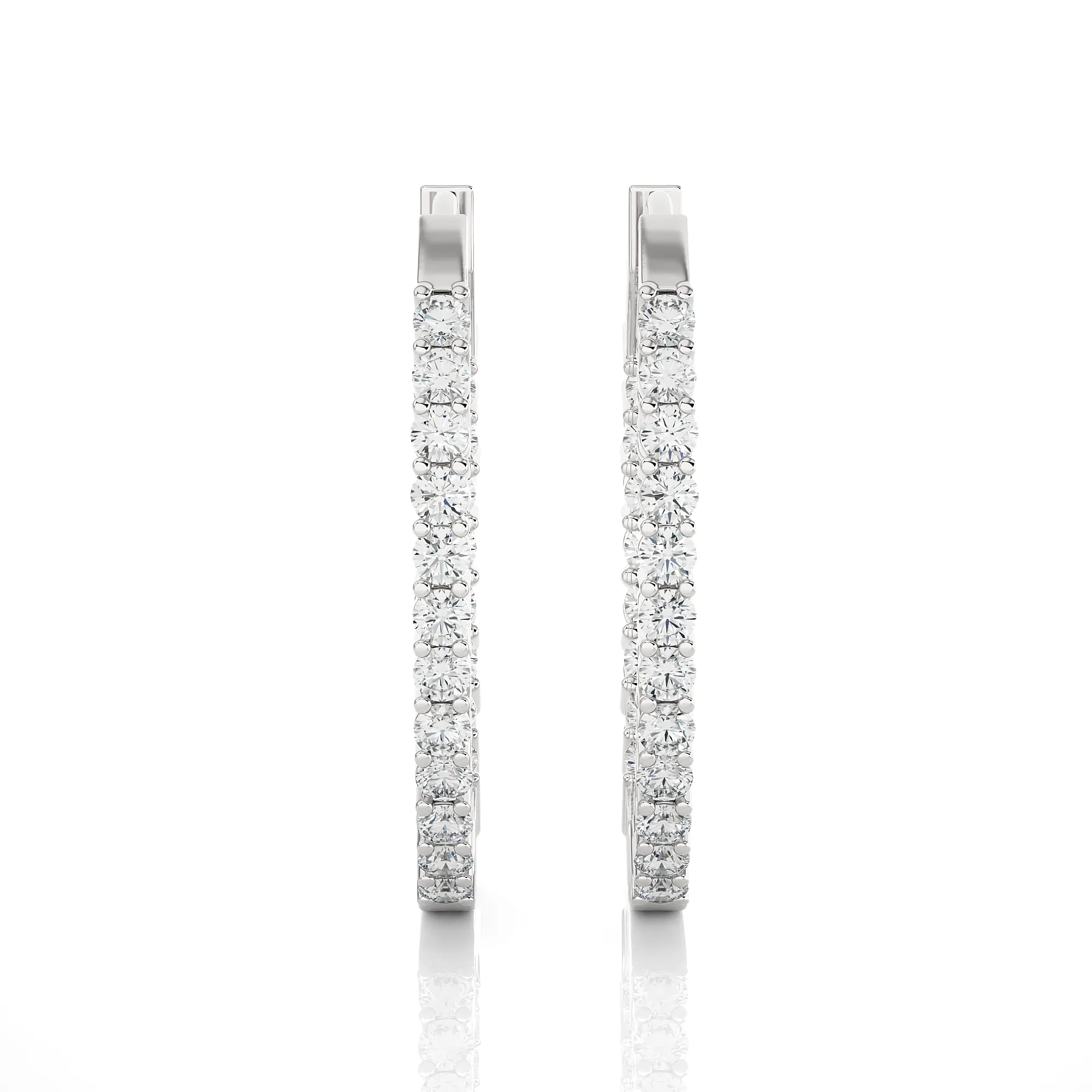 1 ctw Round Lab Grown Diamond Inside Out Hoop Earrings