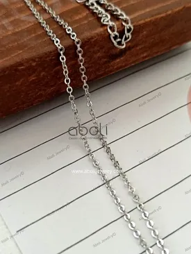 1 mm silver chain necklace tarnish resistant BRASS readymade FNCBS