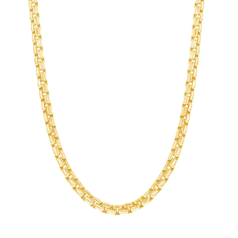 10K Yellow Gold 2.5mm Venetian Round Box Chain 18", 20", 22", 24"