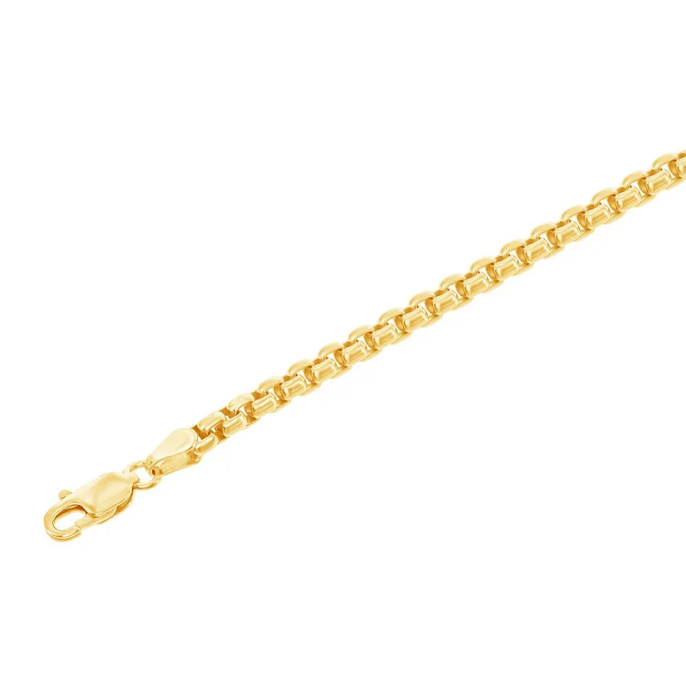 10K Yellow Gold 2.5mm Venetian Round Box Chain 18", 20", 22", 24"