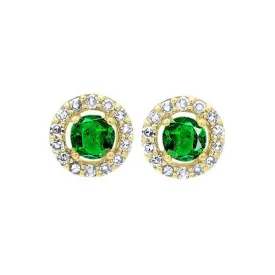 10KT Yellow Gold & Diamond Studded Fashion Earrings  - 1/10 ctw