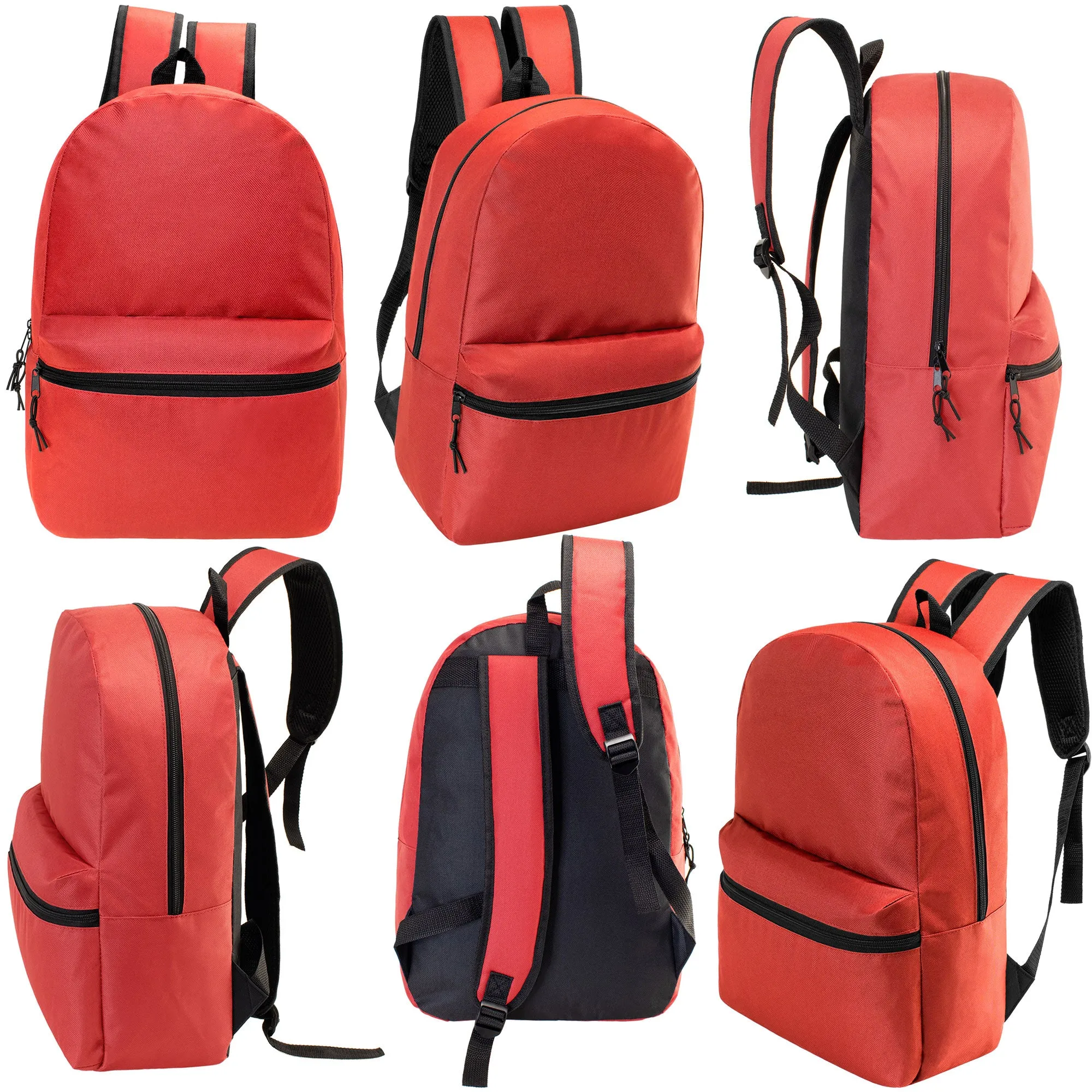 12 Wholesale 18.5" Basic Backpacks in 12 Colors & Your Choice of 12 Winter Item Sets - Wholesale Care Package: Homeless, Emergency, Charity