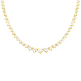 14K GOLD 6.76 CT DIAMOND GRADUATED TENNIS NECKLACE