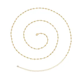 14K Gold Adjustable Sexy Waist Body Chains-Satellite Beads