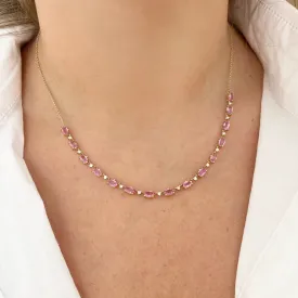 14K GOLD DIAMOND PINK SAPPHIRE LOLA NECKLACE