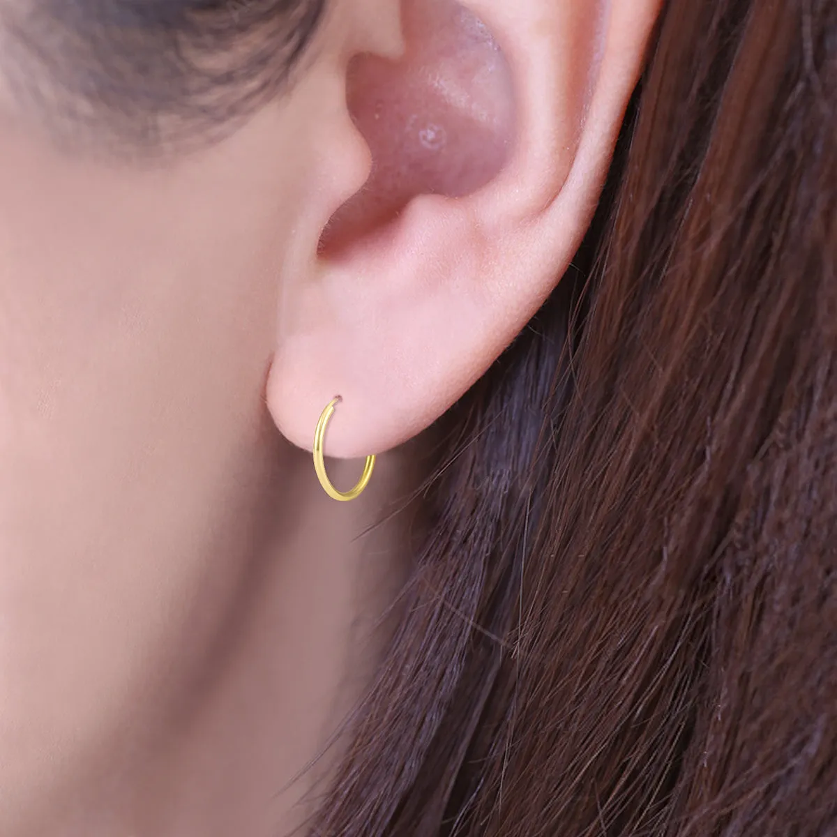 16Mm Endless Hoop Earring 14K Yellow Gold