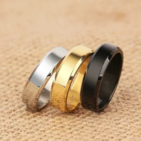 1pcs Double Bevel Edge Steel Titanium Finger Rings Party Favors for Men and Women Rings