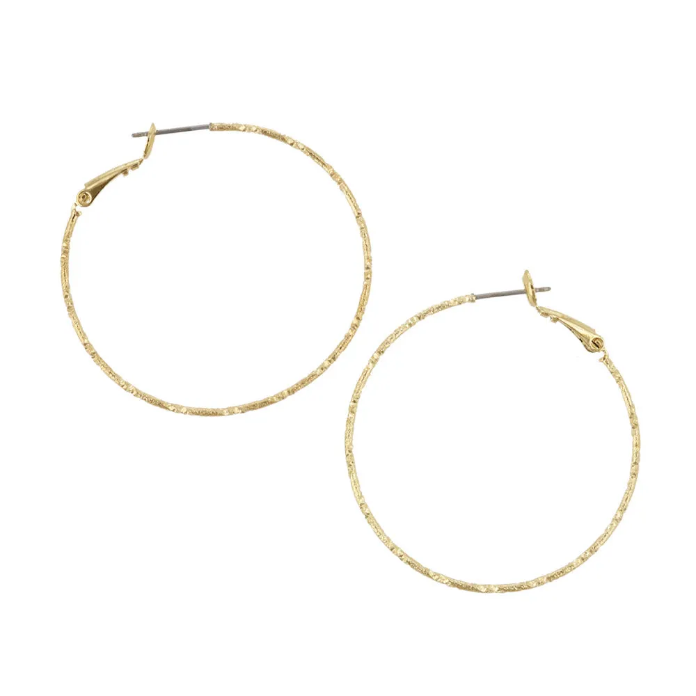 40mm Textured Hoop Earrings