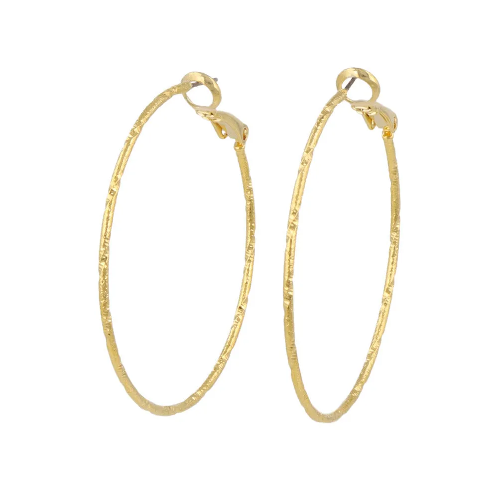 40mm Textured Hoop Earrings