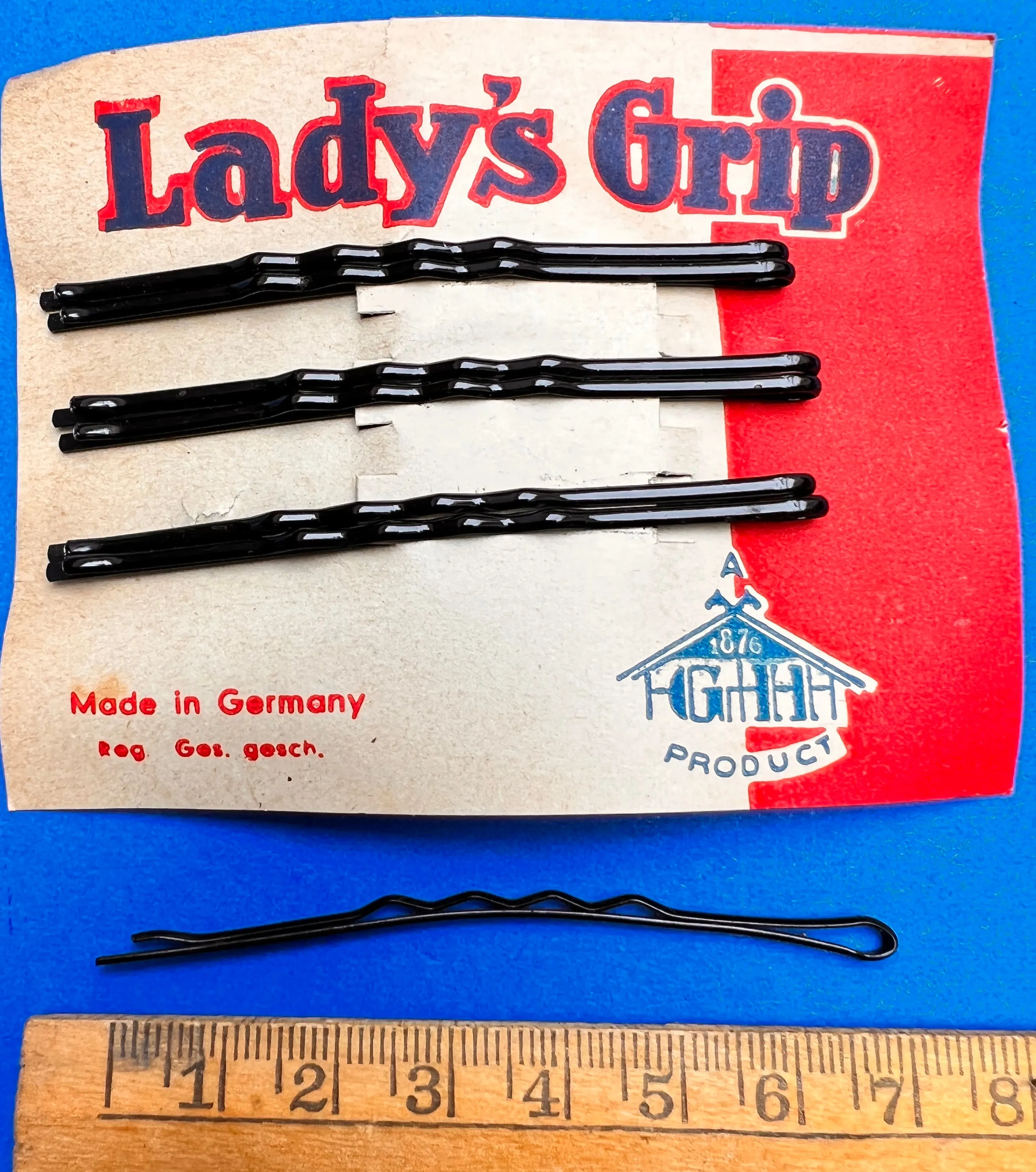 6 Black 7cm/2.7" Lady's Grip -Made in 1930s Germany