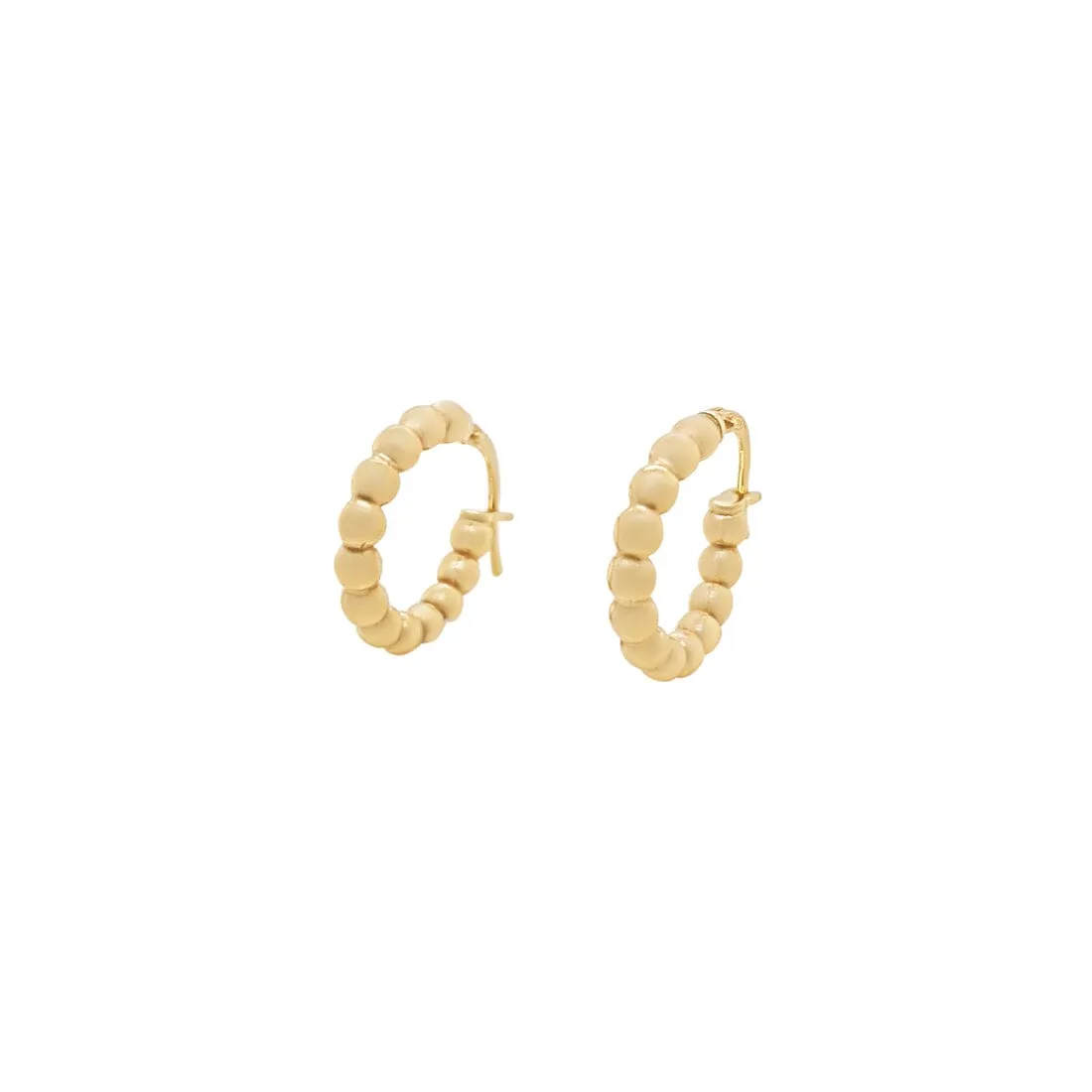 9ct Yellow Gold Silver Infused 10mm Round Bubbly Hoop Earrings