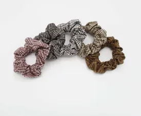 a set of 5 Suede plaid check scrunchies Autumn Winter Hair scrunchy women hair accessories