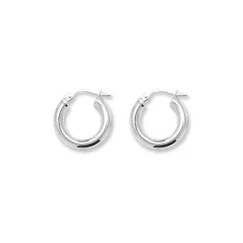 Acotis Silver Hoop Earrings Plain G5963