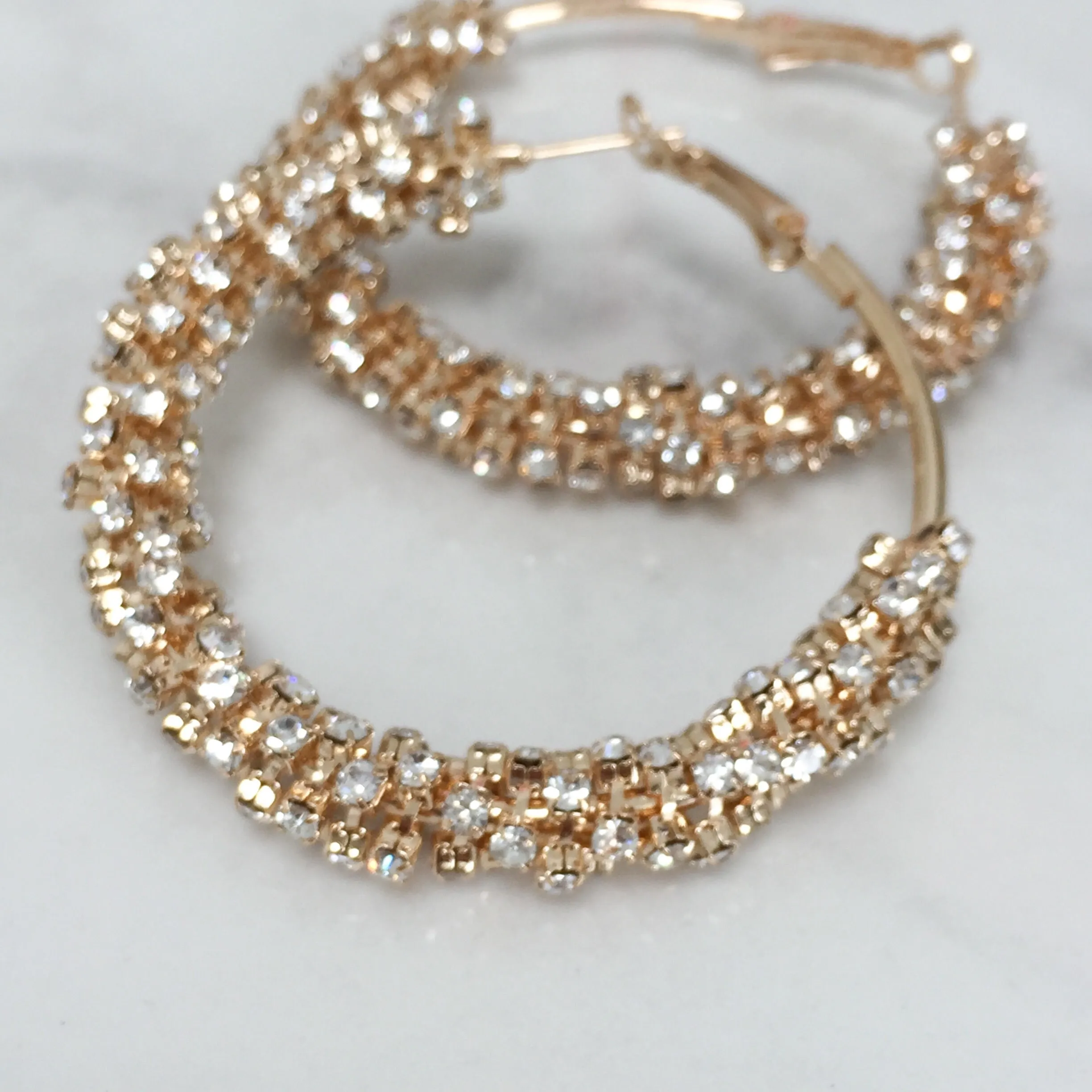 ALIA Diamonte Hoop Earrings (Gold & Silver)