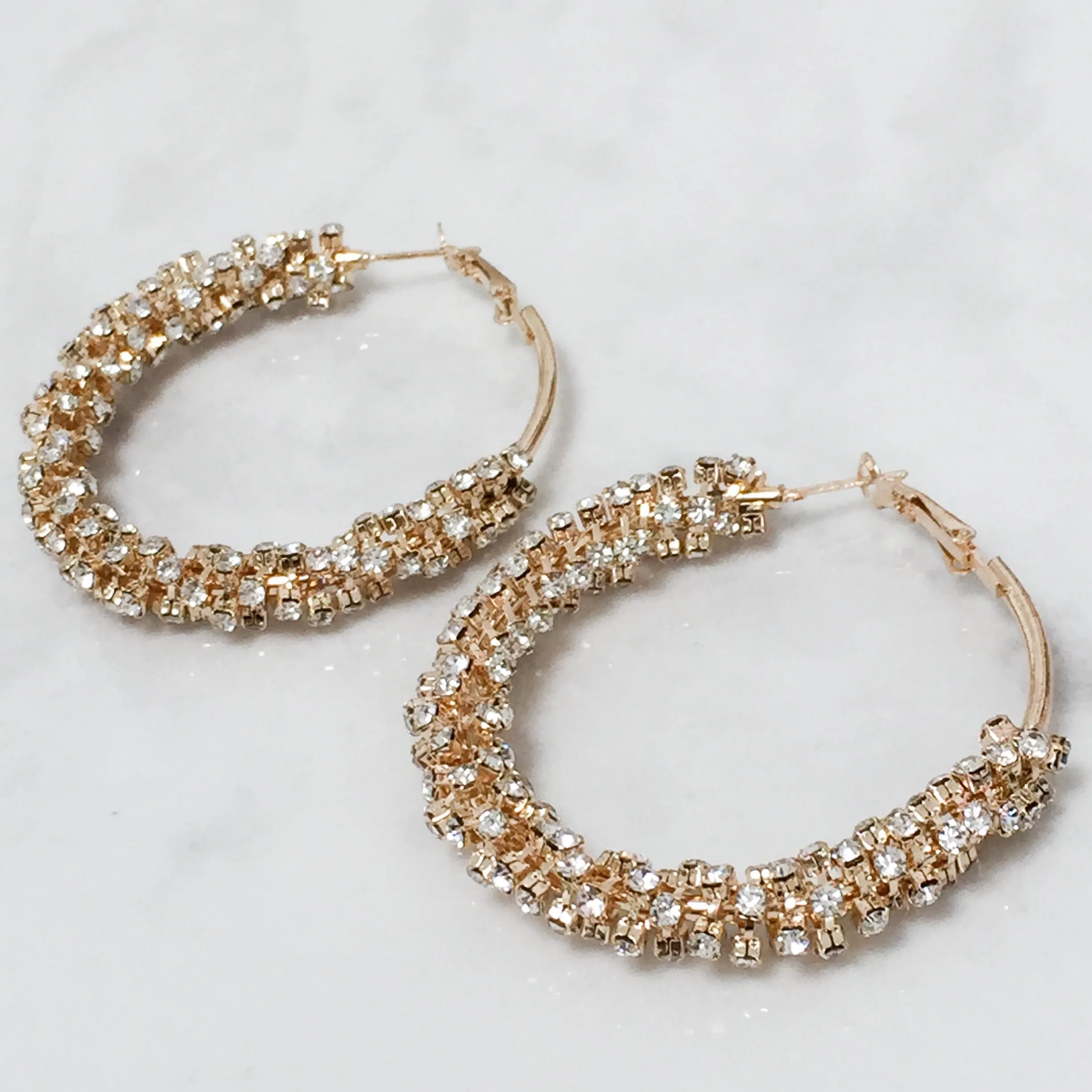 ALIA Diamonte Hoop Earrings (Gold & Silver)