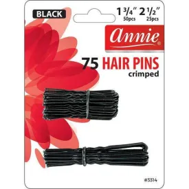 Annie Hair Pins 1 3/4" And 2 1/2" 75Ct Black