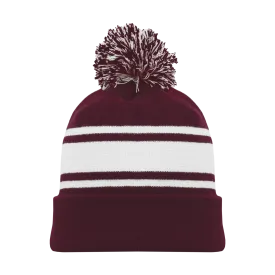 Athletic Knit (AK) A1830Y-233 Youth Maroon/White Hockey Toque/Beanie