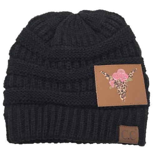 BJ-102 Leopard Bull Patch Beanie