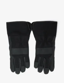 Black Leather & Wool Gloves With Cashmere Lining