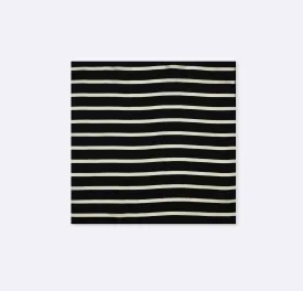 black with white stripes - silk men pocket squares