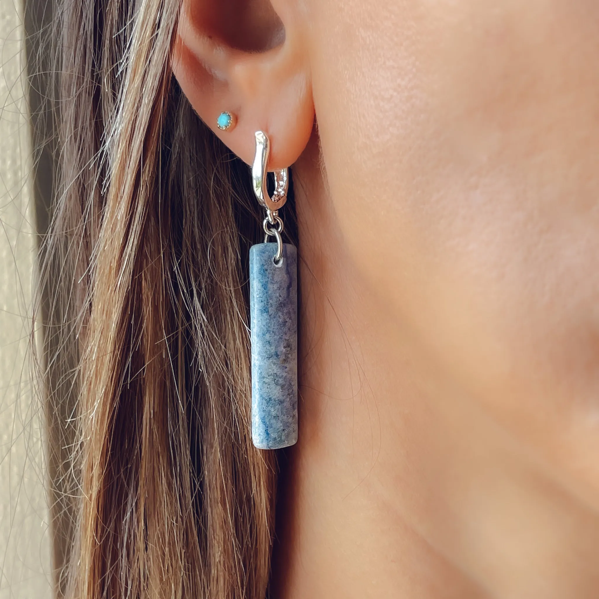 Blue Aventurine Dangle Earrings