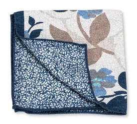 Blue Floral/Leaves Pocket Square - 5530