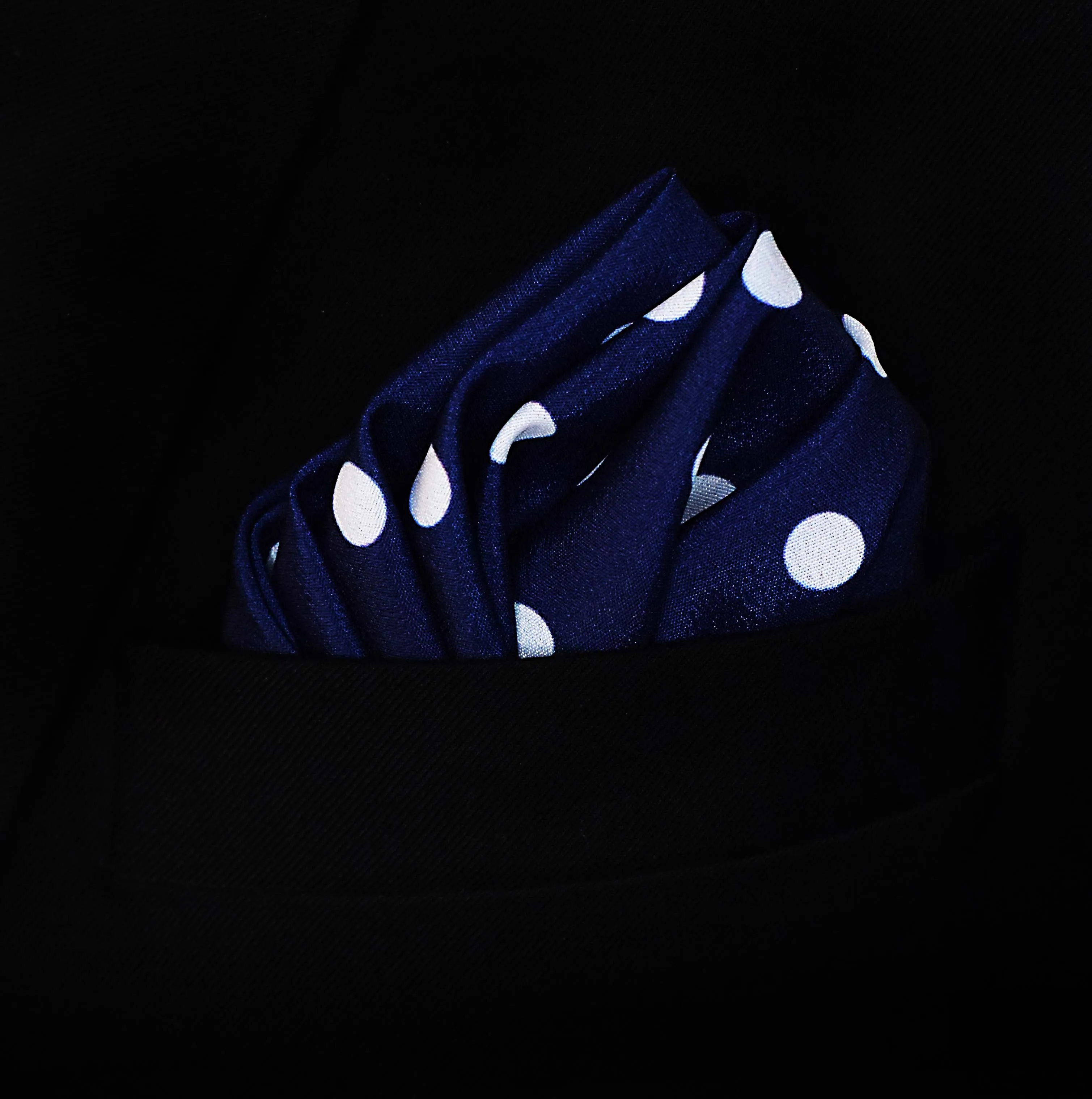 Blue Polka Drops - Silk Pocket Squares