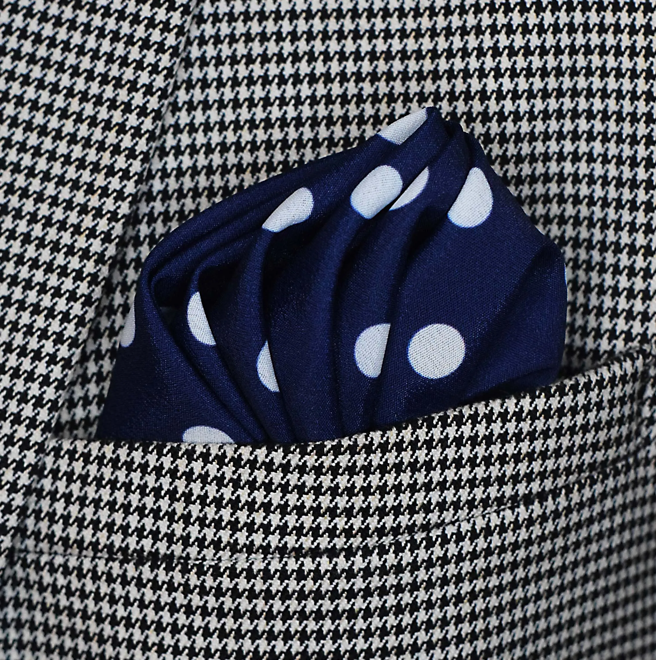 Blue Polka Drops - Silk Pocket Squares