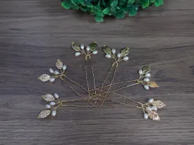 Bridal Hair pins Wedding Hair pins Wedding Hair Accessories Leaf Bridal Hair pins Wedding Hair pins Gold Leaf Bridesmaid Hair Pins