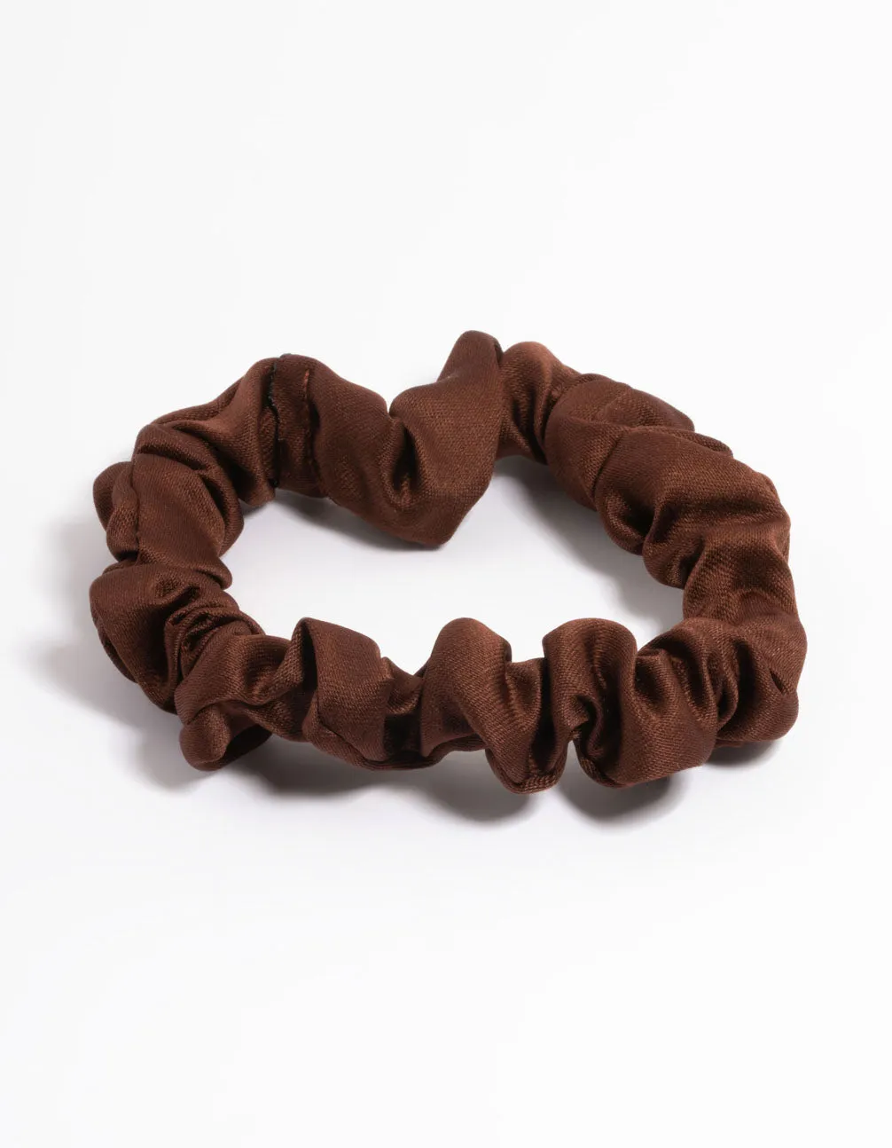 Brown Fabric Narrow Scrunchie