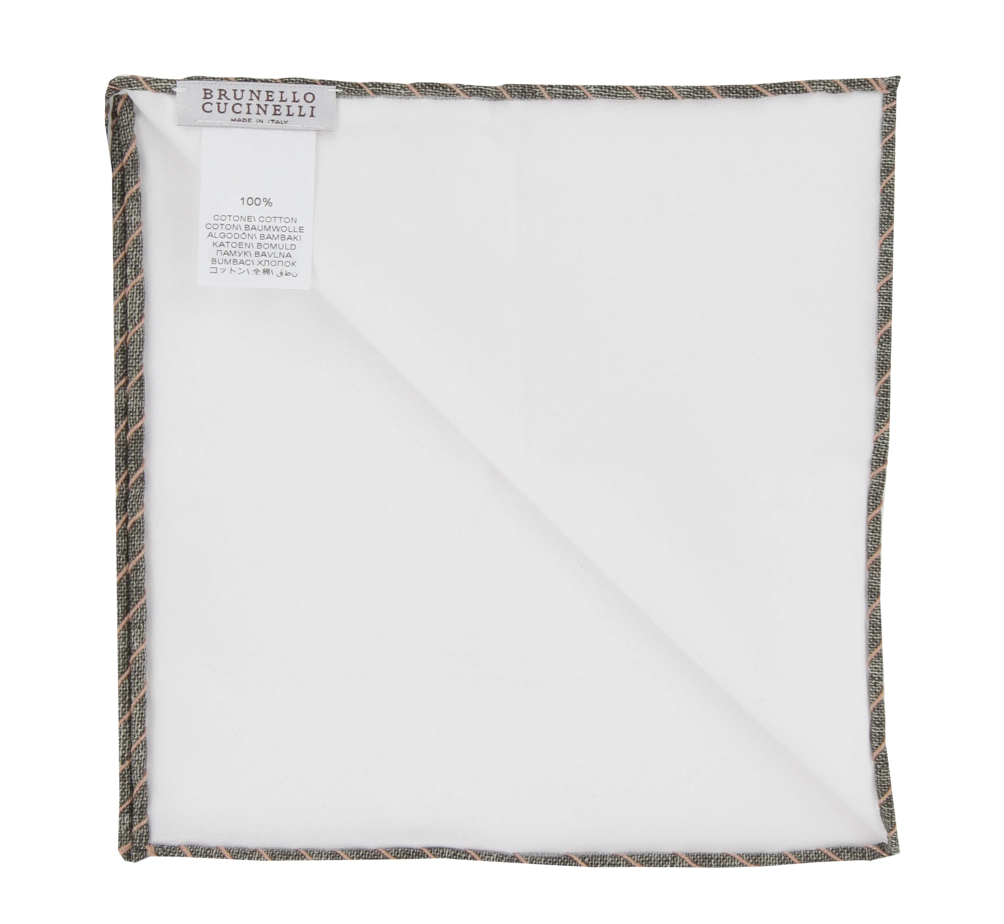 Brunello Cucinelli White Cotton Pocket Square