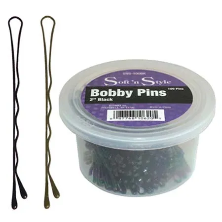 Burmax Soft N' Style 2" Bobby Pins - 100 per Container - Bronze