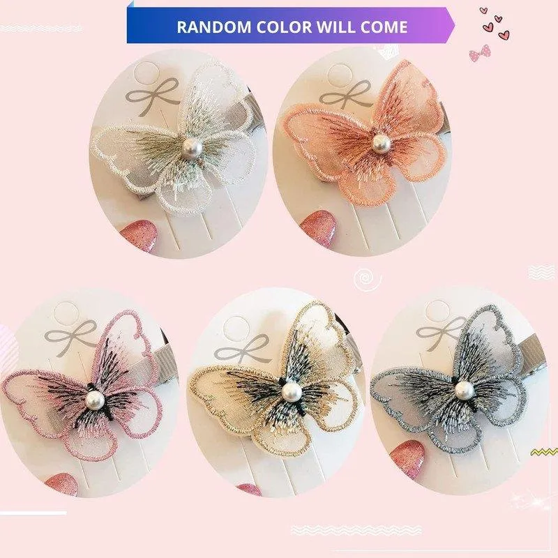 Butterfly Hair Clip Butterflies Hair Barrettes Hair Accessories for Girls (6 Pcs Random Color)