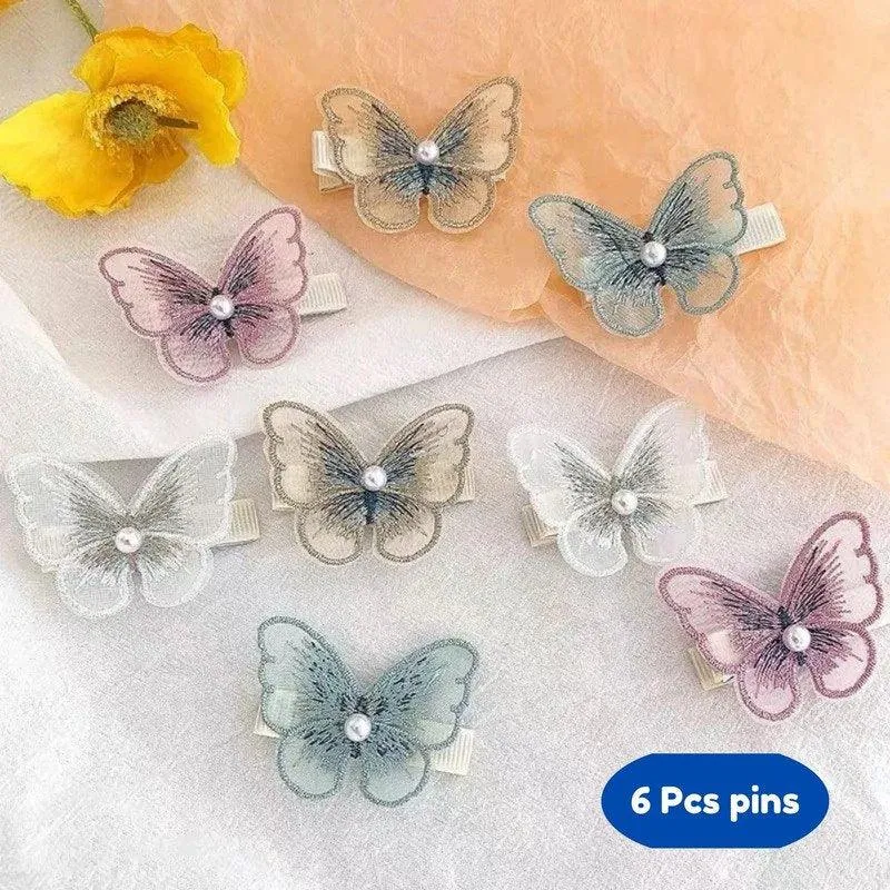 Butterfly Hair Clip Butterflies Hair Barrettes Hair Accessories for Girls (6 Pcs Random Color)