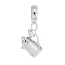 Coffee Pot Charm Dangle Bead In Sterling Silver