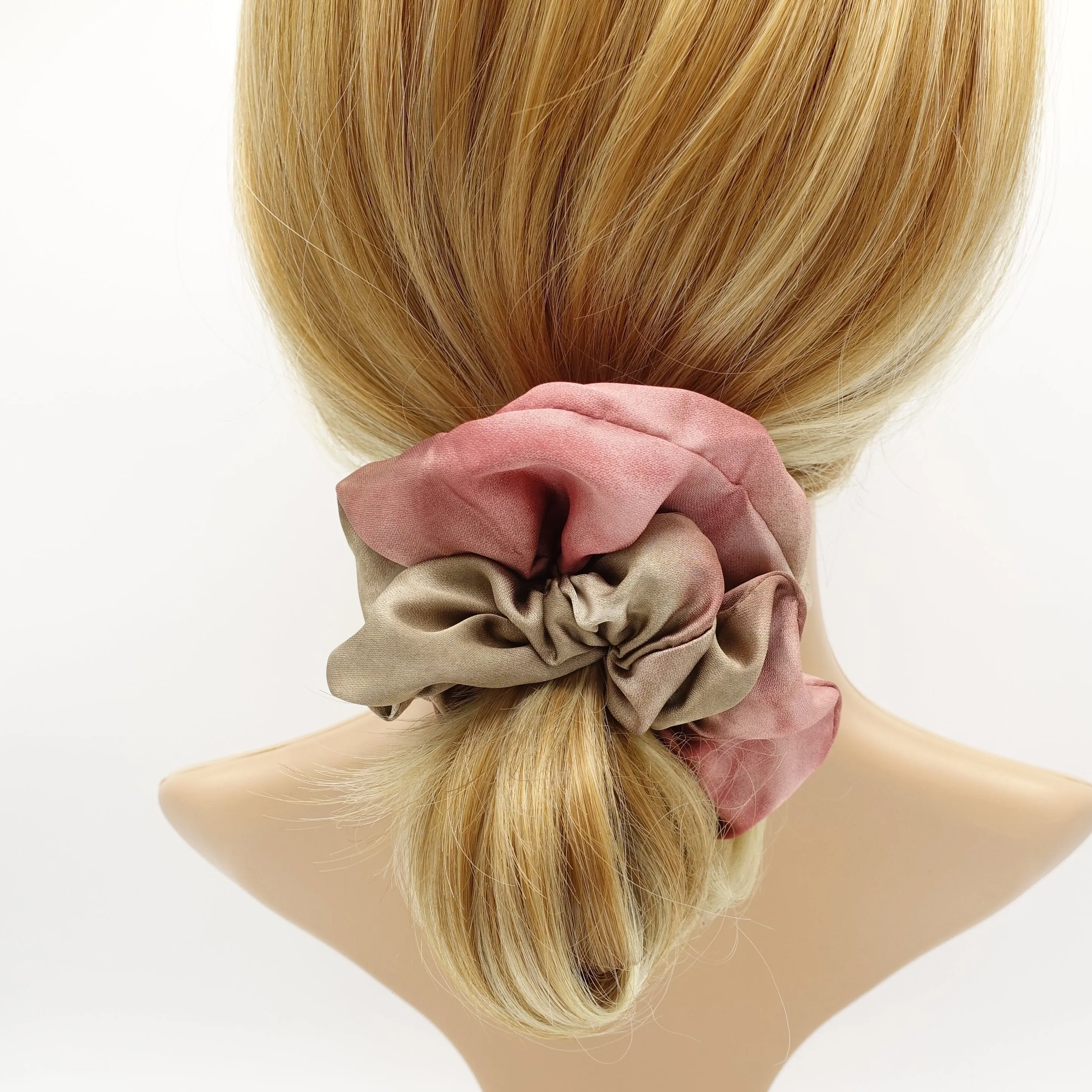 color gradation scrunchies glossy hair elastic scrunchie women hair accessory