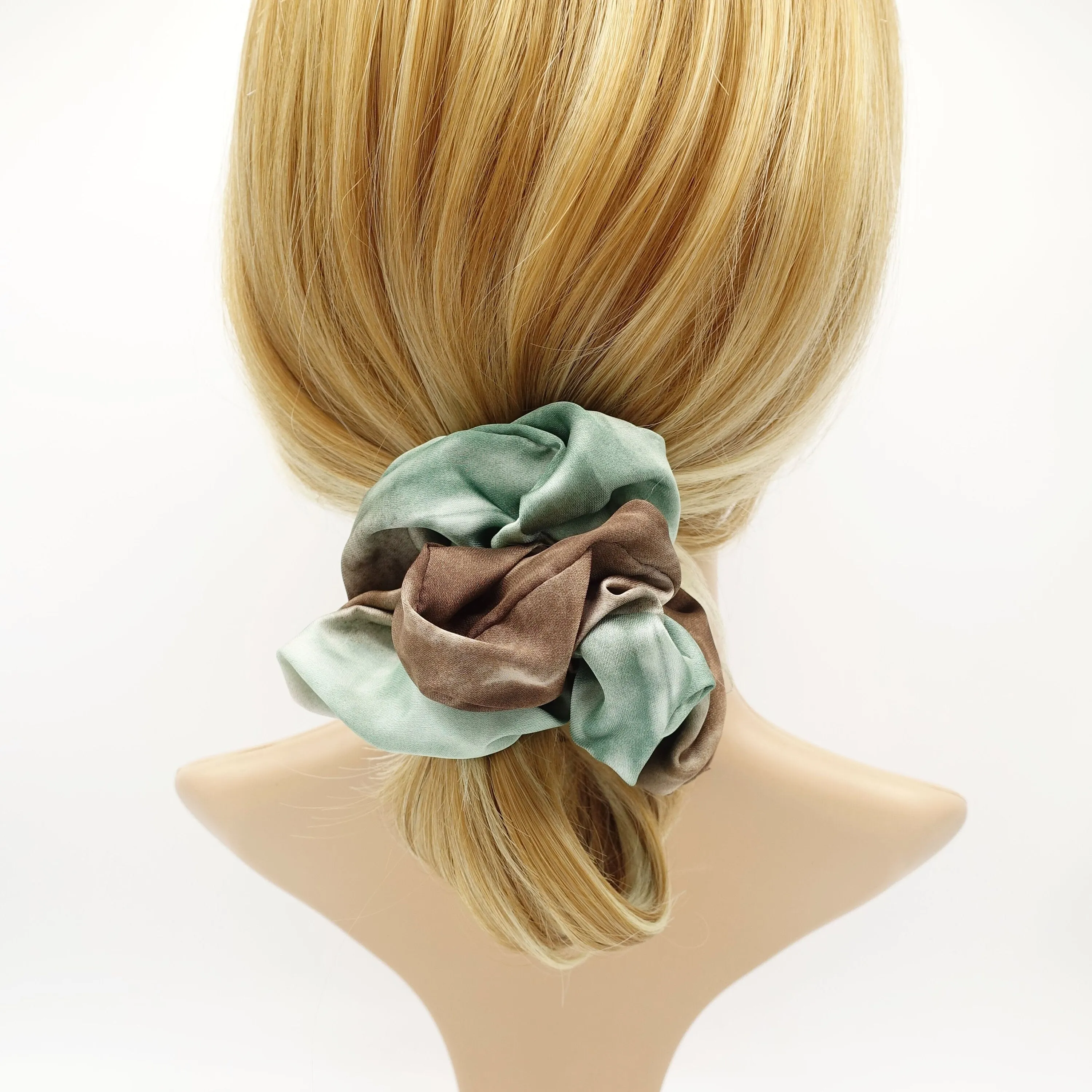 color gradation scrunchies glossy hair elastic scrunchie women hair accessory