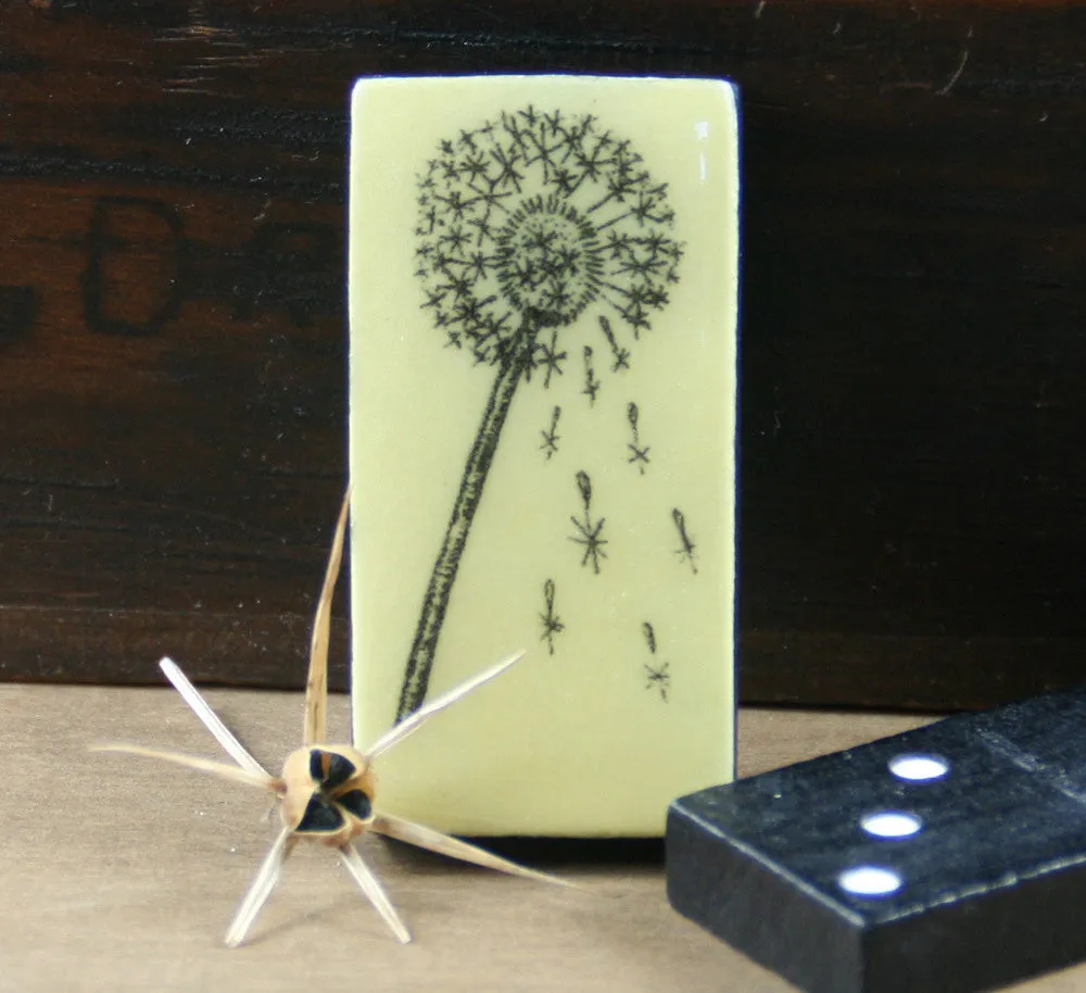 Cottage Garden Domino Brooch -  Dandelion