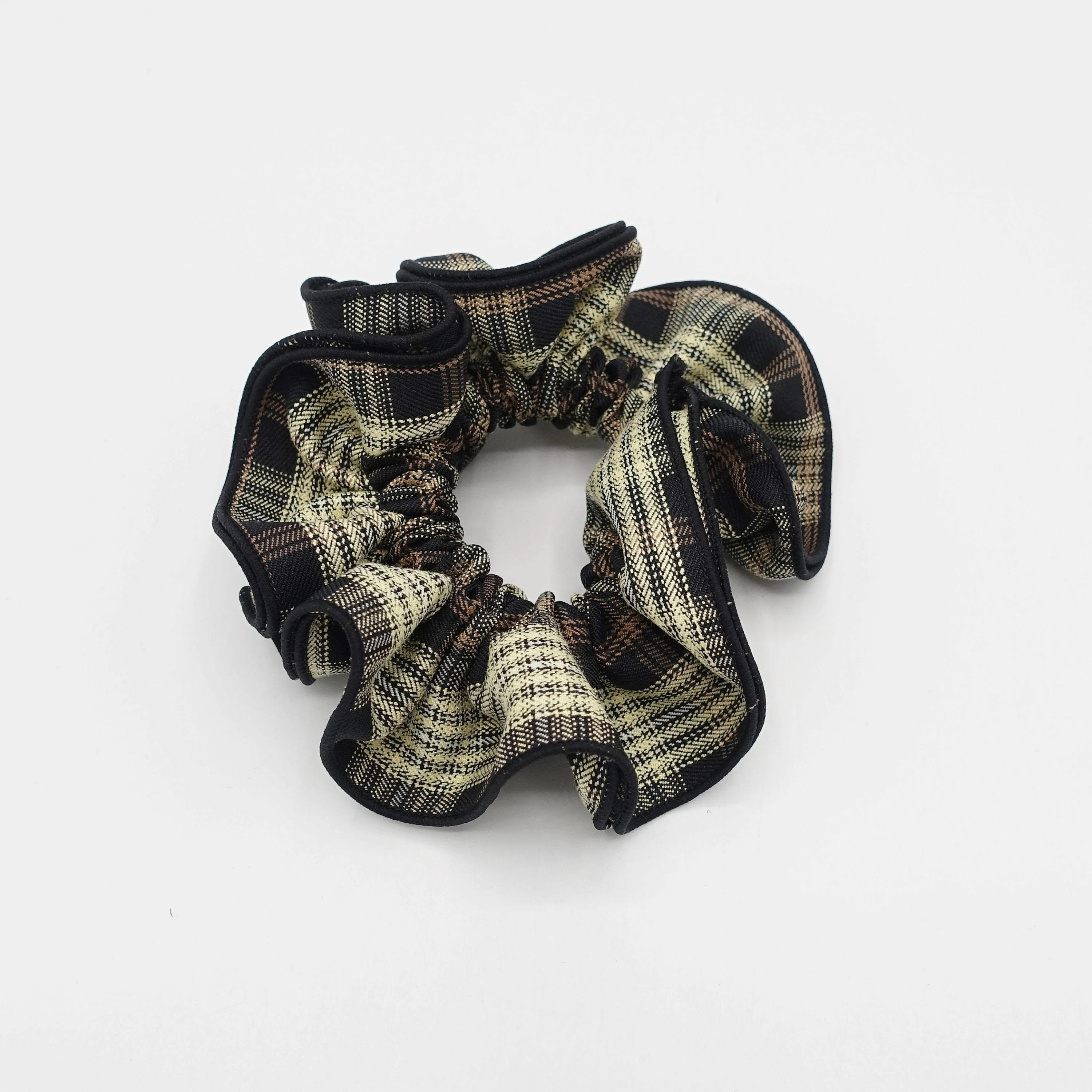 cotton plaid scrunchies medium hair elastic accessory