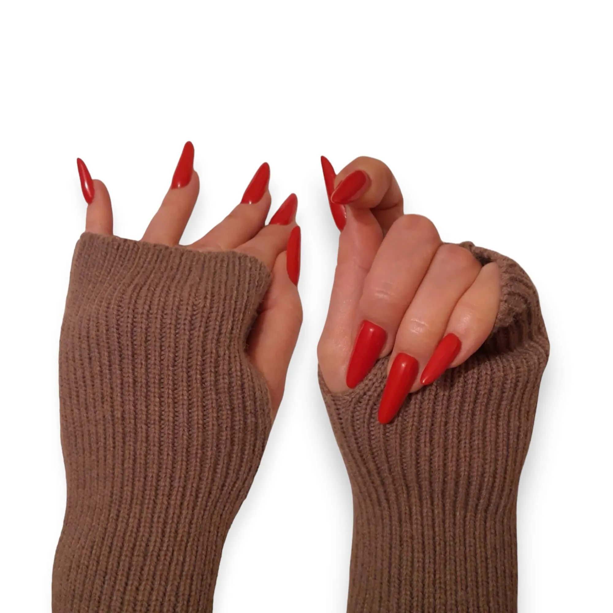 Cozy Wool Knit Arm Warmer Gloves