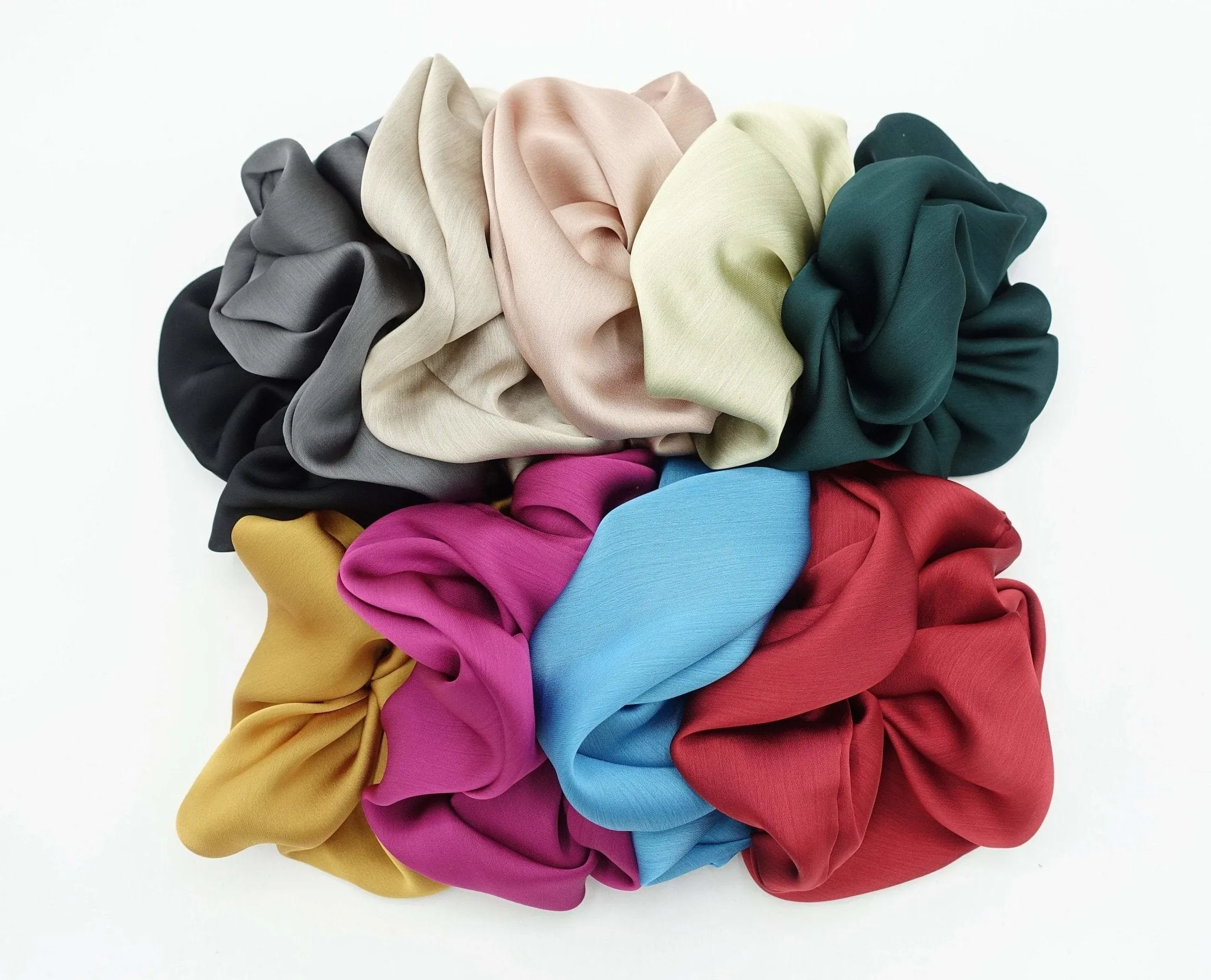 crinkled satin scrunchies oversized scrunchies scrunchy vivid hair elastic accessory for women