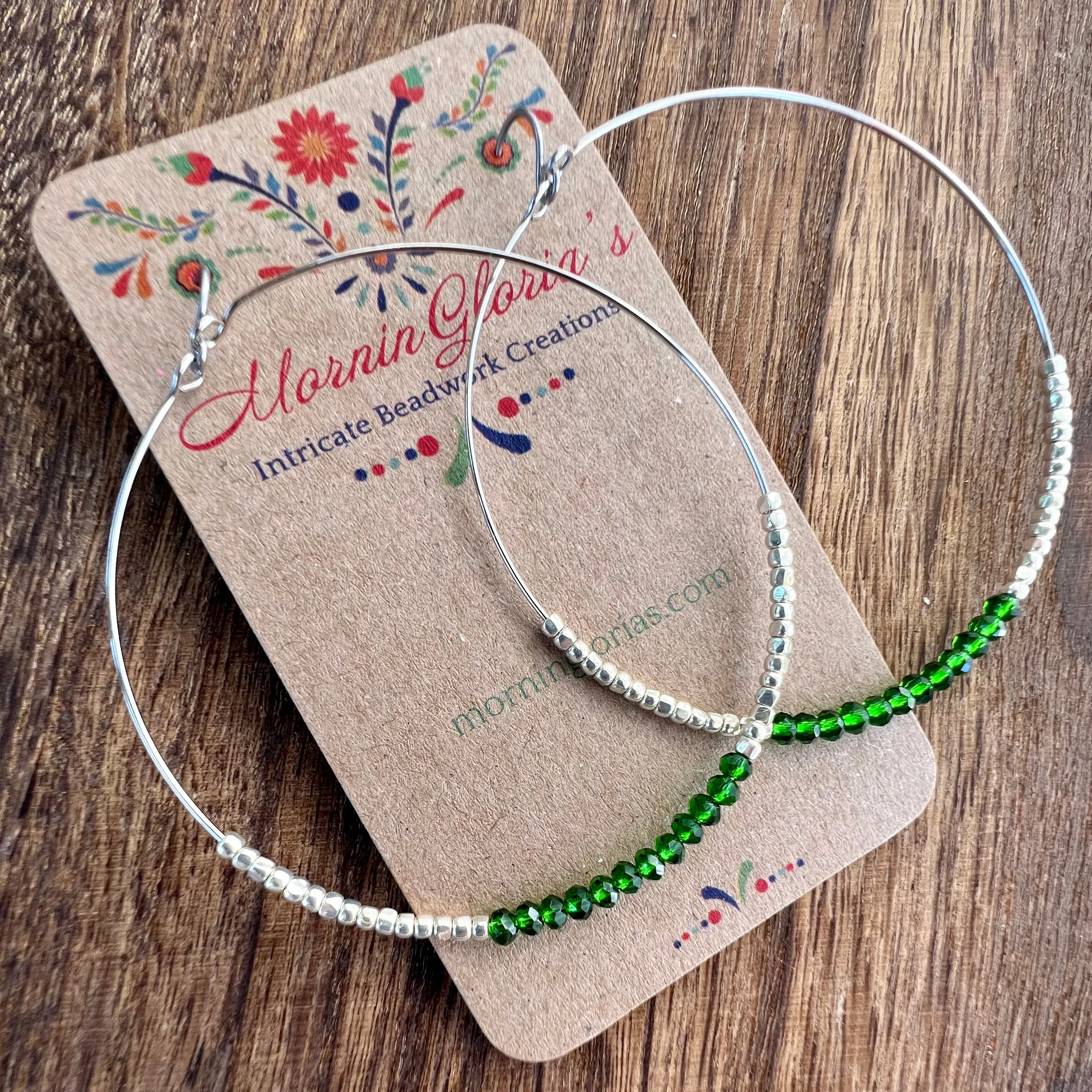 Crystal Beaded Hoop Earrings