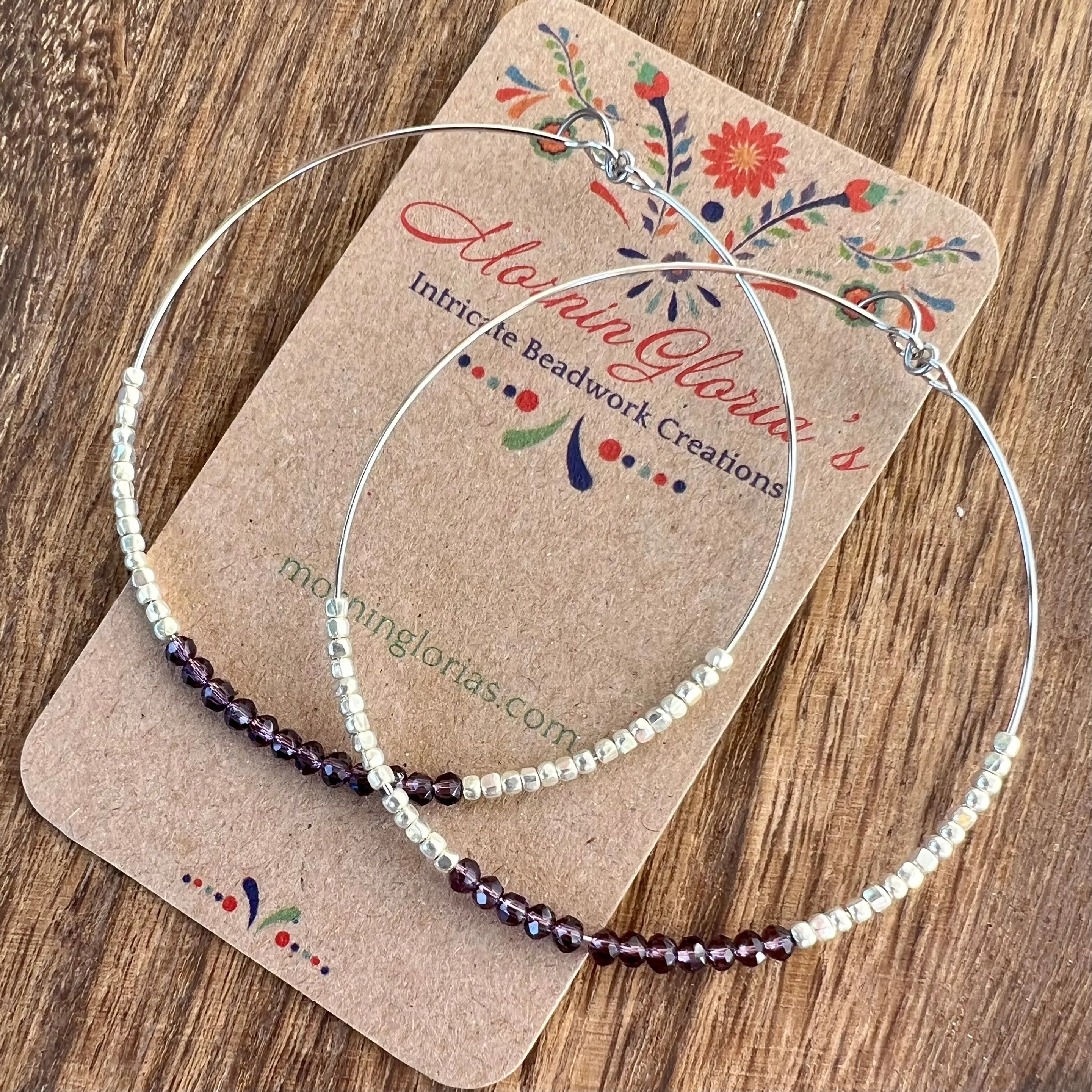 Crystal Beaded Hoop Earrings