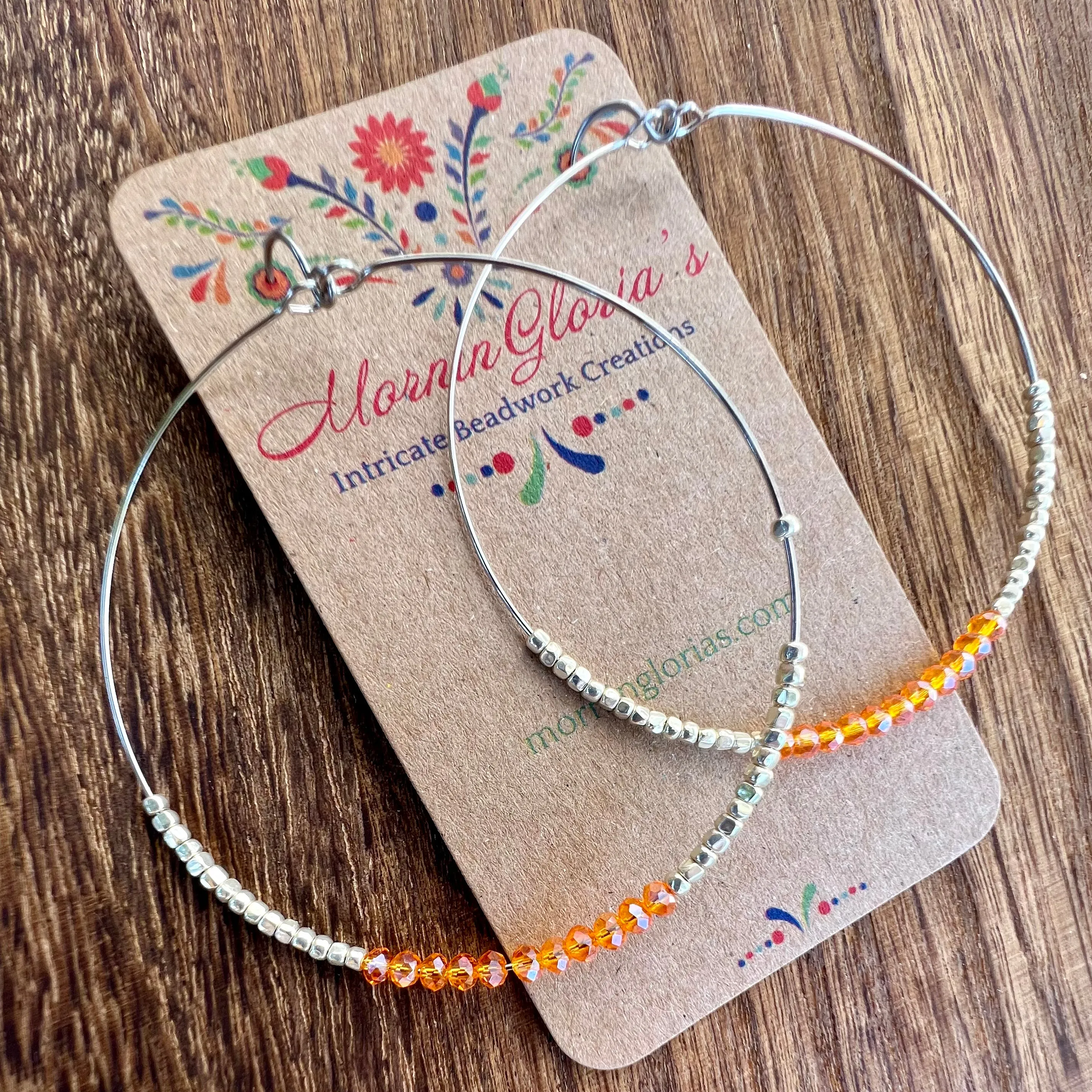 Crystal Beaded Hoop Earrings