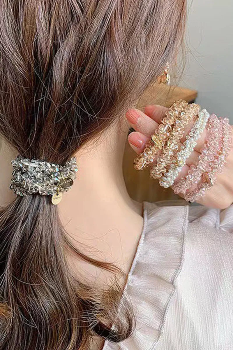 CRYSTAL ELASTIC HAIR SCRUNCHIES STRETCHY HAIR ACCESSORIES