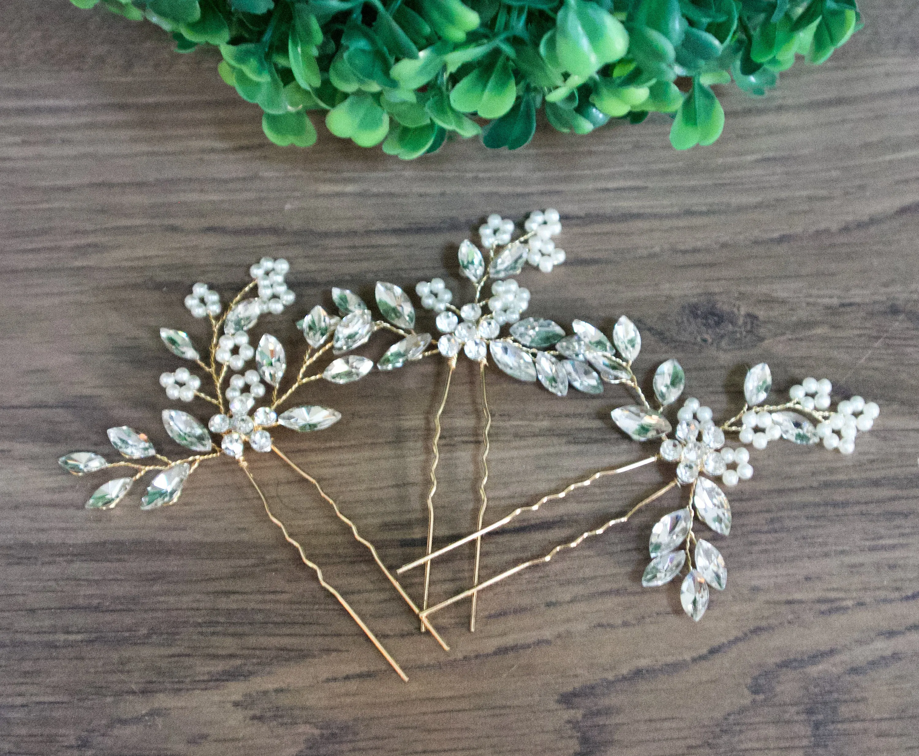 Crystal Hair Pins Bridal Hair pins Bridal Wedding Hair Accessories Gold Hair pins Bridesmaids Gift Bridesmaids hair pins Silver Hair Pins