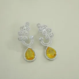 Cubic Zircons Double Ds Studded Earrings