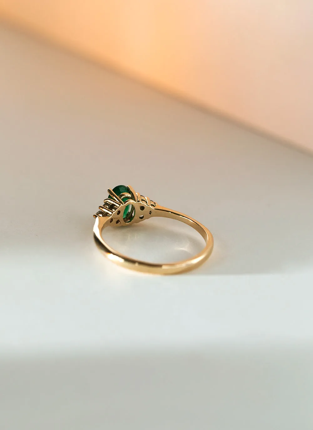 Dakota diamond emerald ring 14k gold