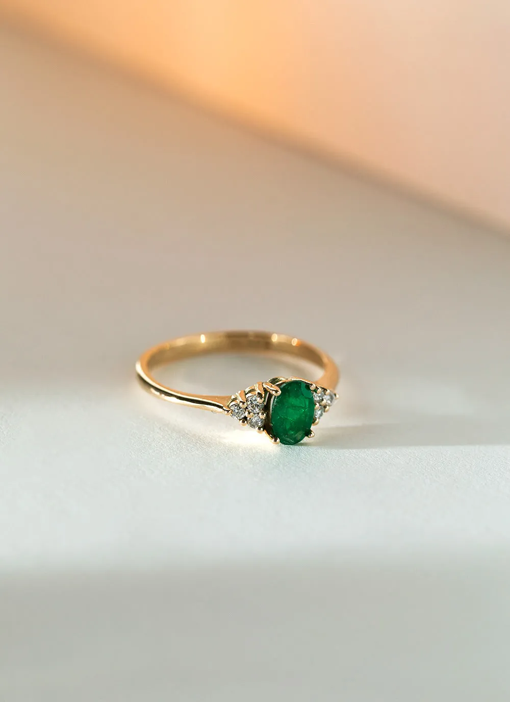 Dakota diamond emerald ring 14k gold